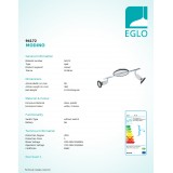 EGLO 94172 | Modino Eglo spot svjetiljka elementi koji se mogu okretati 2x GU10 480lm 3000K bijelo, krom, u bojama