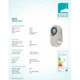 EGLO 94179 | Montale Eglo spot svjetiljka izvori svjetlosti koji se mogu okretati 1x LED 510lm 3000K poniklano mat, crno