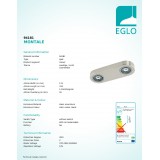 EGLO 94181 | Montale Eglo spot svjetiljka izvori svjetlosti koji se mogu okretati 2x LED 1020lm 3000K poniklano mat, crno