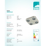 EGLO 94183 | Montale Eglo spot svjetiljka izvori svjetlosti koji se mogu okretati 4x LED 2040lm 3000K poniklano mat, crno