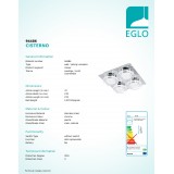 EGLO 94486 | Cisterno Eglo zidna, stropne svjetiljke svjetiljka 4x LED 1920lm 3000K krom, saten, prozirna