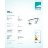 EGLO 94489 | Sarolo Eglo zidna, stropne svjetiljke svjetiljka elementi koji se mogu okretati 2x LED 680lm 3000K krom, bijelo, prozirno
