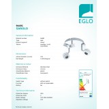 EGLO 94491 | Sarolo Eglo zidna, stropne svjetiljke svjetiljka elementi koji se mogu okretati 3x LED 1020lm 3000K krom, bijelo, prozirno