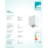 EGLO 94499 | Polasso Eglo stropne svjetiljke svjetiljka kocka 1x LED 340lm 3000K bijelo, srebrno