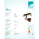 EGLO 94584 | Barnham Eglo spot svjetiljka s prekidačem elementi koji se mogu okretati 1x GU10 250lm 3000K crno, crveni bakar