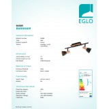 EGLO 94585 | Barnham Eglo spot svjetiljka elementi koji se mogu okretati 2x GU10 500lm 3000K crno, crveni bakar