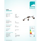 EGLO 94586 | Barnham Eglo spot svjetiljka elementi koji se mogu okretati 3x GU10 750lm 3000K crno, crveni bakar