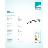 EGLO 94587 | Barnham Eglo spot svjetiljka elementi koji se mogu okretati 4x GU10 1000lm 3000K crno, crveni bakar