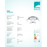 EGLO 94629 | Mosiano Eglo zidna, stropne svjetiljke svjetiljka 3x LED 1020lm 3000K IP44 krom, bijelo