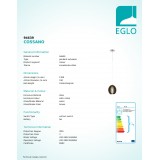 EGLO 94639 | Cossano Eglo visilice svjetiljka 1x E14 poniklano mat, tamno smeđe