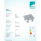 EGLO 94645 | Novorio Eglo spot svjetiljka elementi koji se mogu okretati 4x GU10 1600lm 3000K brušeni aluminij