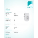 EGLO 94663 | Eglo utičnica pribor USB utikač bijelo