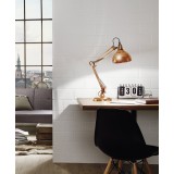 EGLO 94704 | Borgillio Eglo stolna svjetiljka 71cm sa prekidačem na kablu elementi koji se mogu okretati 1x E27 crveni bakar, crno, krom