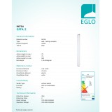EGLO 94714 | Gita-2-LED Eglo zidna, stropne svjetiljke svjetiljka 1x LED 2600lm 4000K IP44 krom, bijelo