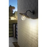 EGLO 94792 | Melgoa Eglo zidna svjetiljka 1x E27 IP44 crno, prozirna