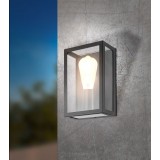 EGLO 94831 | Alamonte Eglo zidna svjetiljka 1x E27 IP44 crno, prozirna