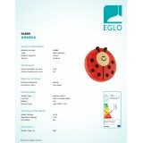 EGLO 94889 | Annika Eglo zidna svjetiljka baterijska/akumulatorska 1x LED 3000K crveno, crno