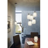 EGLO 94899 | Bonares-1 Eglo stolna svjetiljka 19cm sa prekidačem na kablu 1x E27 krom, prozirno