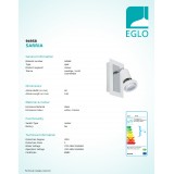 EGLO 94958 | Sarria Eglo spot svjetiljka s prekidačem elementi koji se mogu okretati 1x GU10 345lm 3000K bijelo, krom