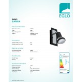 EGLO 94963 | Sarria Eglo spot svjetiljka s prekidačem elementi koji se mogu okretati 1x GU10 345lm 3000K crno, krom