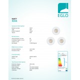 EGLO 94977 | Igoa-IP44 Eglo ugradbena svjetiljka trodijelni set Ø85mm 3x GU10 720lm 3000K IP44 bijelo