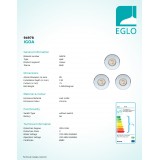 EGLO 94978 | Igoa-IP44 Eglo ugradbena svjetiljka trodijelni set Ø85mm 3x GU10 720lm 3000K IP44 krom