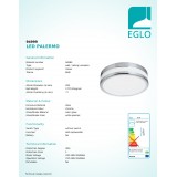 EGLO 94999 | Palermo-IP Eglo zidna, stropne svjetiljke svjetiljka okrugli 1x LED 2100lm 3000K IP44 krom, bijelo
