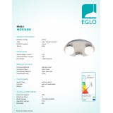 EGLO 95013 | Mosiano Eglo zidna, stropne svjetiljke svjetiljka 3x LED 1020lm 3000K IP44 poniklano mat, bijelo