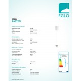 EGLO 95164 | Eglo-Pasteri-W Eglo podna svjetiljka 157,5cm sa nožnim prekidačem 1x E27 bijelo mat, poniklano mat