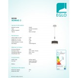 EGLO 95338 | Romao Eglo visilice svjetiljka balansna - ravnotežna, sa visinskim podešavanjem, jačina svjetlosti se može podešavati 1x LED 1600lm 3000K poniklano mat, krom, smeđe