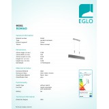 EGLO 95351 | Romao Eglo visilice svjetiljka balansna - ravnotežna, sa visinskim podešavanjem, jačina svjetlosti se može podešavati 1x LED 3000lm 3000K poniklano mat, krom, sivo