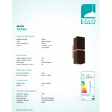 EGLO 95379 | Passa Eglo zidna svjetiljka 2x GU10 500lm 3000K smeđe, crveni bakar