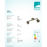 EGLO 95483 | Nocito Eglo spot svjetiljka elementi koji se mogu okretati 2x GU10 500lm 3000K crno, zlatno