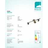 EGLO 95484 | Nocito Eglo spot svjetiljka elementi koji se mogu okretati 3x GU10 750lm 3000K crno, zlatno