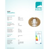 EGLO 95597 | Stellato Eglo stropne svjetiljke svjetiljka 1x E27 javor, bijelo, poniklano mat