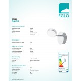 EGLO 95628 | Salto Eglo spot svjetiljka elementi koji se mogu okretati 1x LED 640lm 3000K krom, saten, bijelo