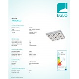 EGLO 95658 | Fradelo Eglo zidna, stropne svjetiljke svjetiljka četvrtast 9x LED 3600lm 3000K krom, prozirna, učinak kristala