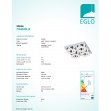 EGLO 95664 | Fradelo Eglo zidna, stropne svjetiljke svjetiljka 4x LED 1600lm 3000K krom, prozirna, učinak kristala