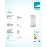 EGLO 95773 | Cupella Eglo zidna svjetiljka 2x LED 960lm 3000K krom, bijelo