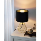 EGLO 95788 | Carlton Eglo stolna svjetiljka 30,5cm sa prekidačem na kablu 1x E14 mesing, crno, zlatno