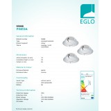 EGLO 95808 | Pineda Eglo ugradbena svjetiljka trodijelni set Ø78mm 3x LED 1500lm 3000K krom