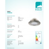 EGLO 95819 | Pineda Eglo ugradbena svjetiljka okrugli Ø78mm 1x LED 500lm 3000K IP44/20 poniklano mat