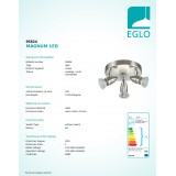 EGLO 95824 | Magnum-LED Eglo spot svjetiljka elementi koji se mogu okretati 3x GU10 720lm 3000K poniklano mat, krom