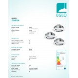 EGLO 95852 | Pineda Eglo ugradbena svjetiljka okrugli trodijelni set, pomjerljivo Ø84mm 3x LED 1500lm 3000K krom