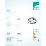 EGLO 95855 | Pineda Eglo ugradbena svjetiljka okrugli jačina svjetlosti se može podešavati, pomjerljivo Ø84mm 1x LED 500lm 3000K krom