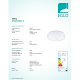 EGLO 95972 | Voltago Eglo stropne svjetiljke svjetiljka okrugli daljinski upravljač jačina svjetlosti se može podešavati, sa podešavanjem temperature boje 1x LED 2500lm 2700 <-> 5000K bijelo, učinak kristala