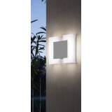 EGLO 95987 | Sitia Eglo zidna svjetiljka četvrtast 2x LED 1100lm 3000K IP44 poniklano mat, bijelo