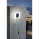 EGLO 95988 | Sitia Eglo zidna svjetiljka četvrtast 2x LED 1100lm 3000K IP44 antracit, bijelo