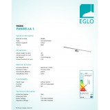EGLO 96066 | Pandella-1 Eglo zidna svjetiljka 1x LED 1700lm 4000K IP44 krom, srebrno, bijelo