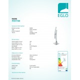 EGLO 96098 | Pertini Eglo stolna svjetiljka 33cm sa prekidačem na kablu 2x LED 1000lm 3000K krom, prozirno